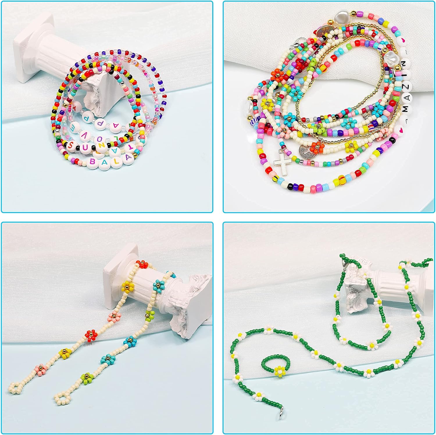 Bala&Fillic Size 3mm Orange Color Seed Beads 4000pcs/100 Grams, 8/0 Round Glass Craft Beads for Making Jewelry Earring Bracelets Necklace - Image 2