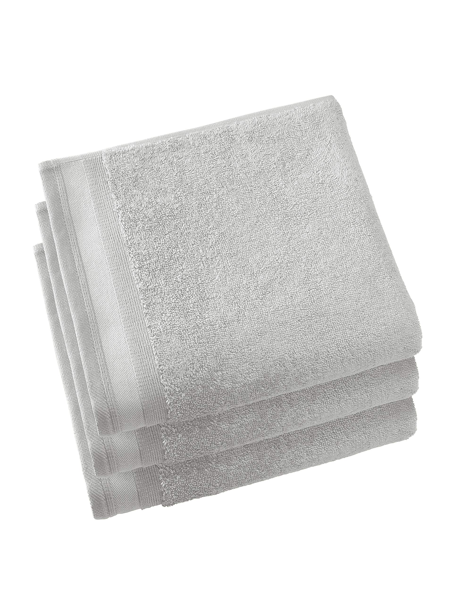 De Witte Lietaer Contessa Luxe Set of 3 Bath Towels, Cotton, Light Grey 50 x 100 cm