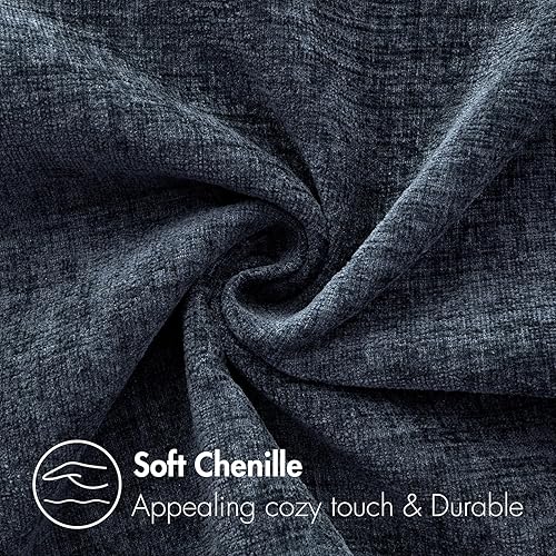 Miniatura 2 de MIULEE Paquete de 2 fundas de almohada de felpilla suave de color azul marino de 12 x 20 pulgadas, fundas de almohada teñidas sólidas para sofá,