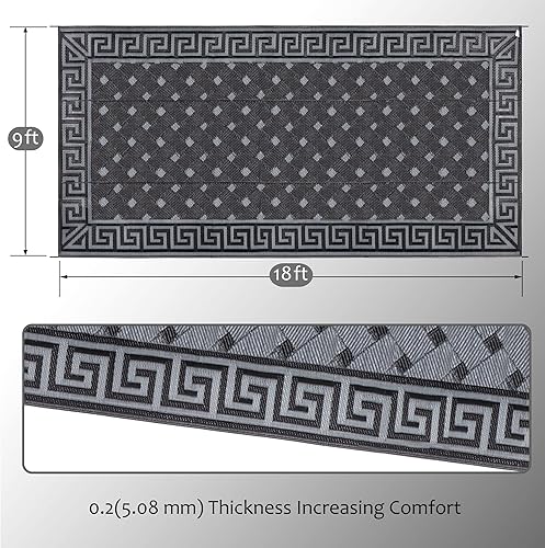 Miniatura 40 de SAND MINE Alfombras reversibles, alfombra de paja de plástico, alfombra de área moderna, alfombra de pavimento grande y alfombra para exteriores