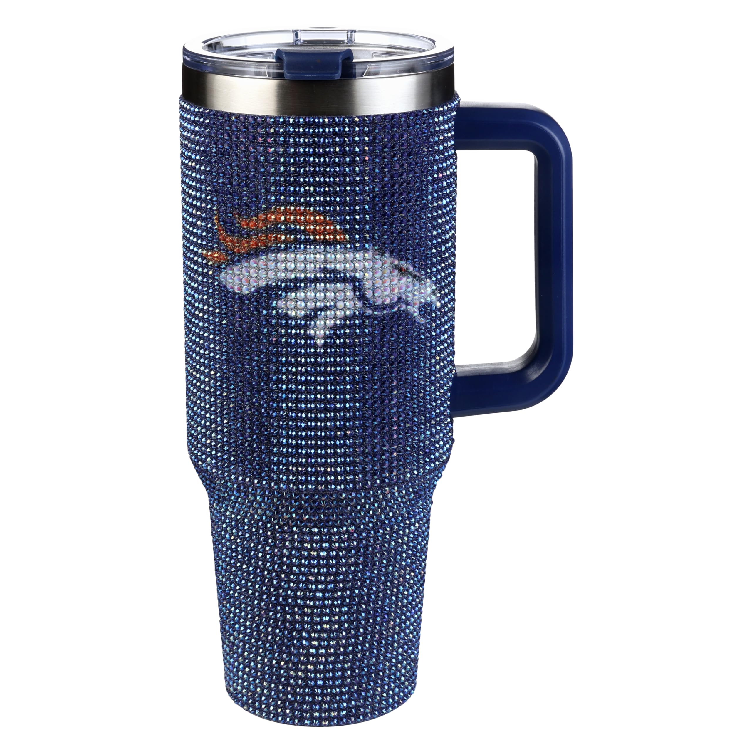 The Memory Company Officially Licensed 40oz TC Bling Game Day Tumbler with Vintage Logo, Denver Broncos
