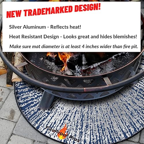 Miniatura 3 de Alfombrillas para hoguera debajo de la hoguera de 24 pulgadas, redonda, no combustible, deflector de calor, resistente al fuego, alfombrilla