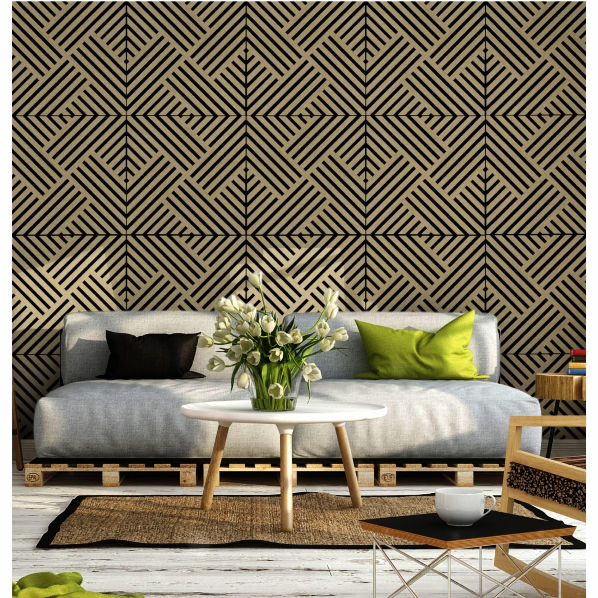 Juego de 6 paneles de pared de plástico con efecto de láminas, revestimiento de pared, techo, interior y exterior, 60 x 60 cm, encastre lateral, recortables, rígidos, decorativos, marrón, madera y