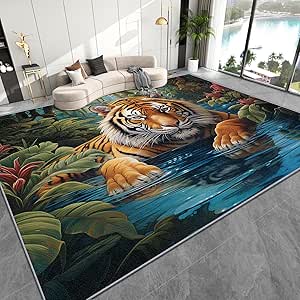 Amazon.com: SherAvant Tiger Decor for Home - Tiger Rug, 4x6ft ...