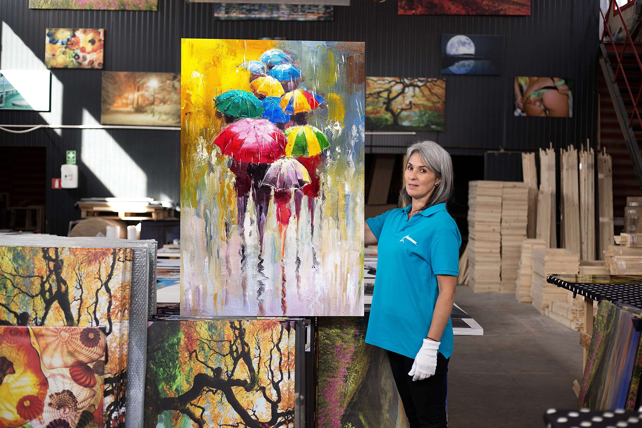 Startonight Impression Sur Toile Chaos Abstrait Multicolore - Tableau Moderne - Decoration Murale Salon Moderne - Image Sur Toile - Grande 80 X 120 Cm Idée Cadeau Élégante Et Originale Lumineux