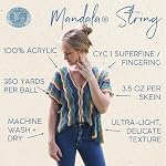 Lion Brand Yarn Mandala String, Fingering Yarn for Knitting and Crochet, Jazz, 1 Pack