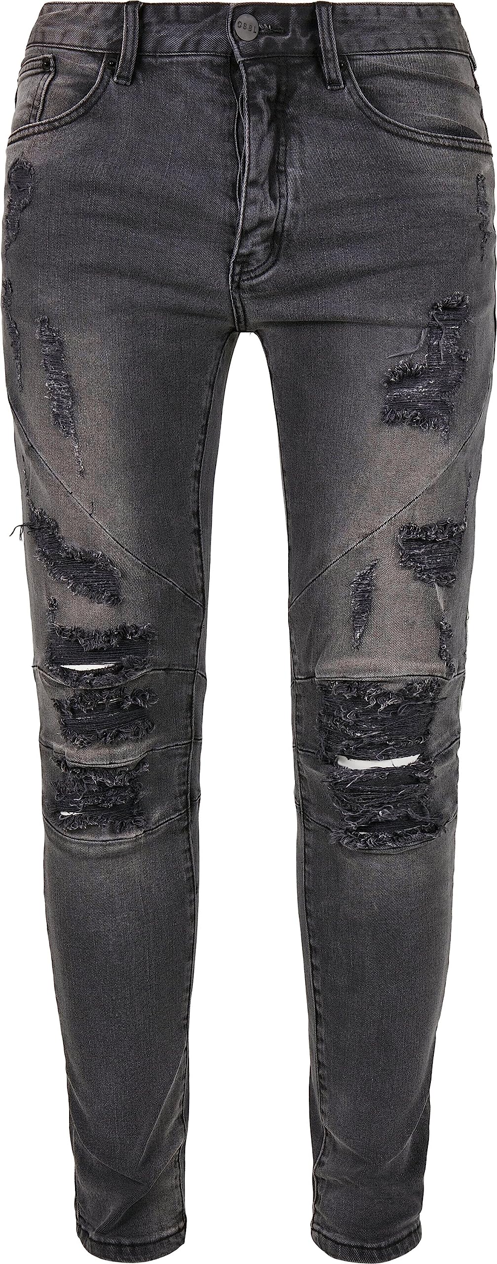 Cayler & Sons Men's C&s Paneled Denim Pants Jeans, Jeans, CS1144-01825-0154, Distressed vintage black, 3032