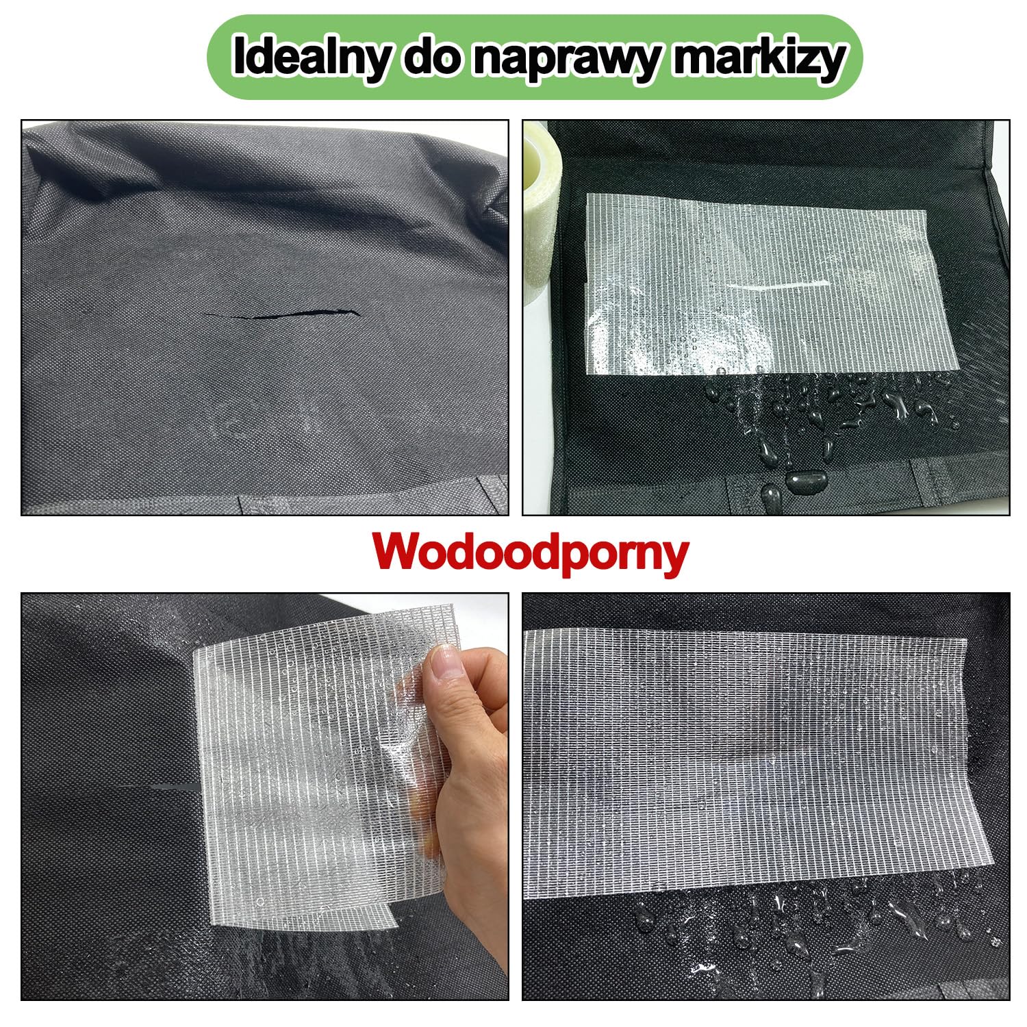 Taśma naprawcza z materiału, zestaw naprawczy do namiotu, taśma naprawcza do markiz kempingowych, wodoszczelny zestaw naprawczy do żagli, osłony łodzi, przyczepy kempingowej