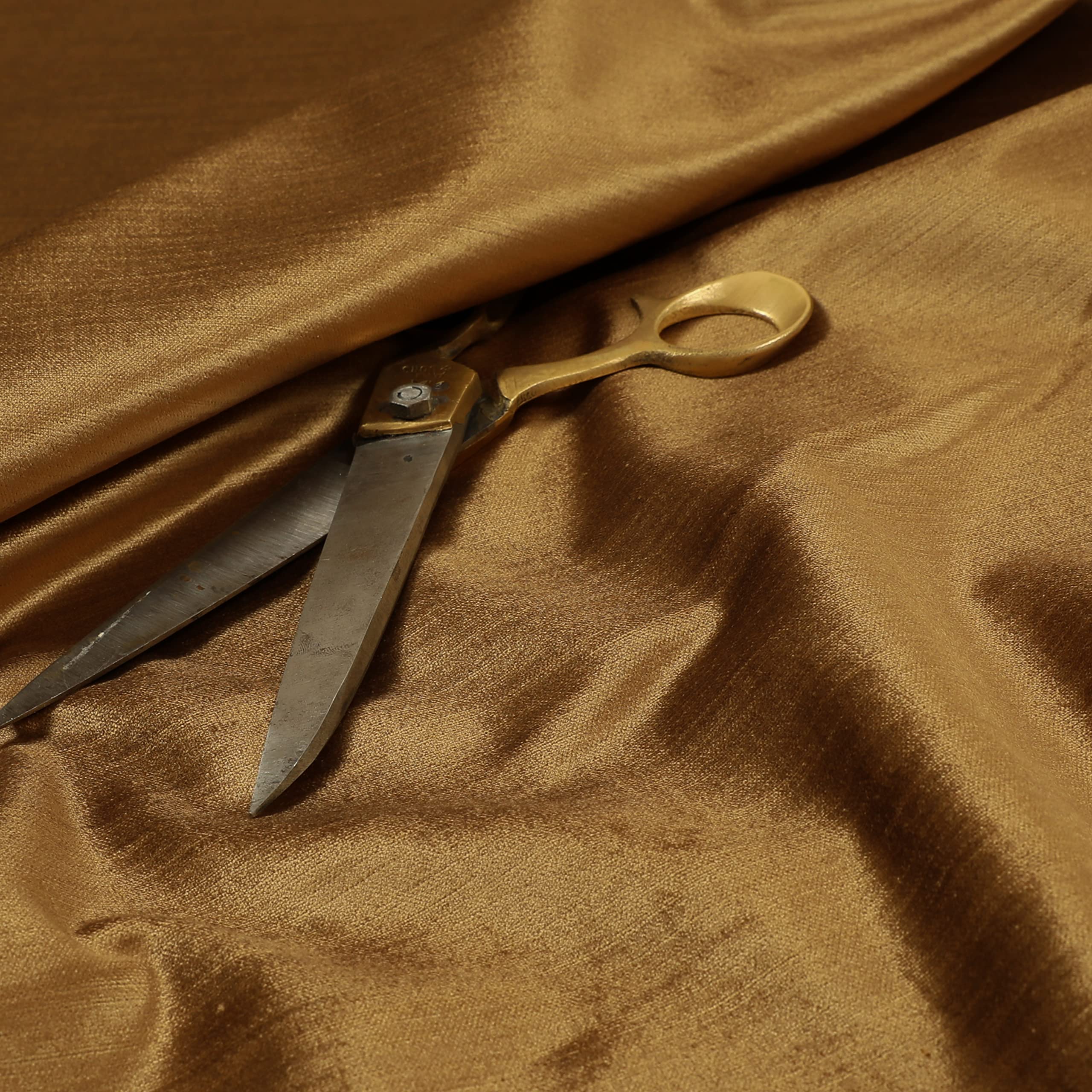 Redbrick Mill Fabrics Flame Retardant Quality Designer Blended Silk French Shiny Velvet Furnishing Fabric by The Metre, Ideal for Upholstery, Curtains & Cushions, Gold (Per Metre)