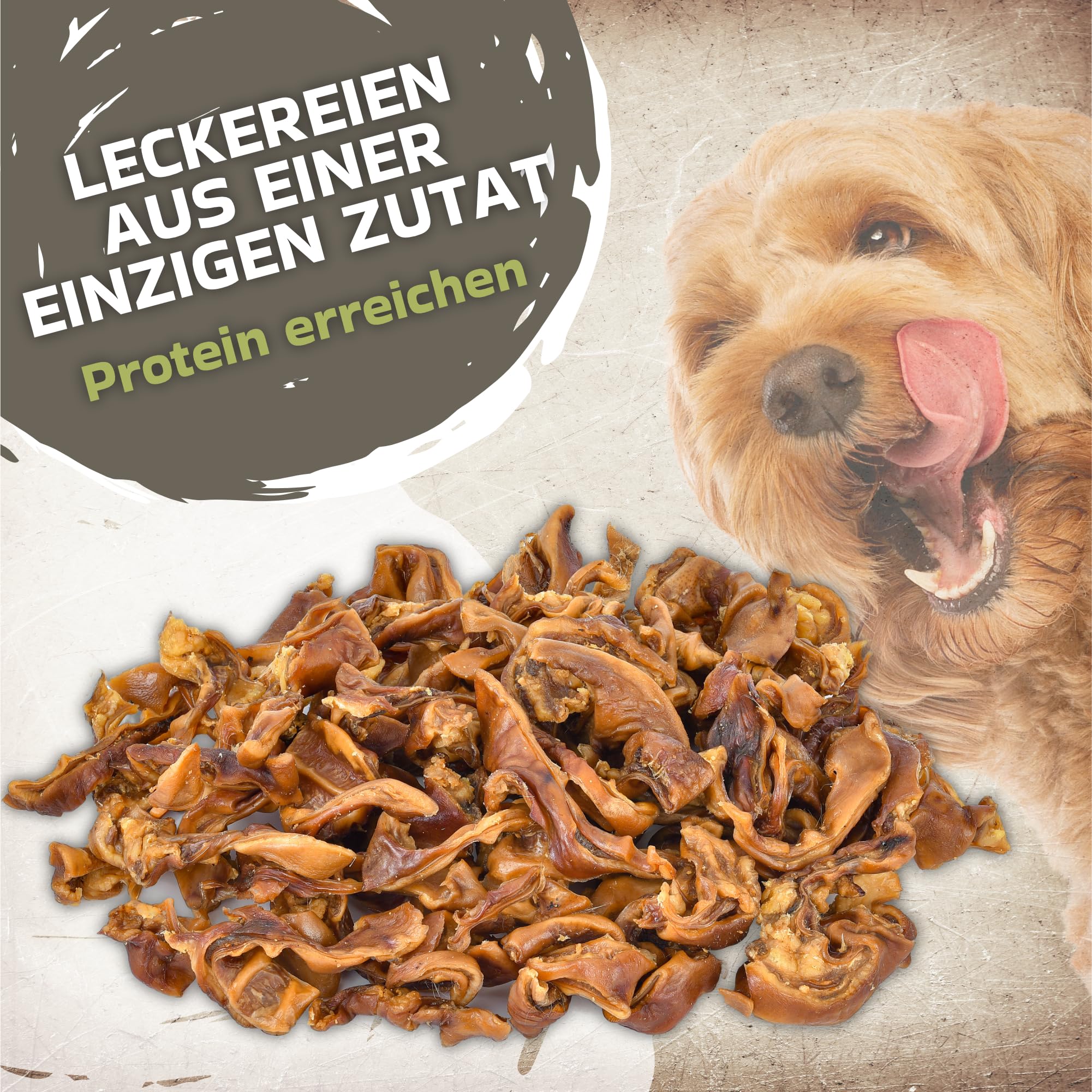 Oreilles de porc naturelles en bandes 1 kg | Idéal pour les petits chiens | Bandes d'oreilles de porc saines comme article à mâcher pour votre chien