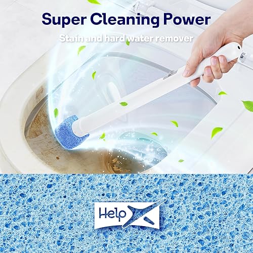 Miniatura 3 de Juego de 8 Piedras Pómez para Inodoro con Mango Extra Largo de 18 pulgadas, Estuche Soporte Blanco, Piedra Pómez para Limpieza, para Limpiar