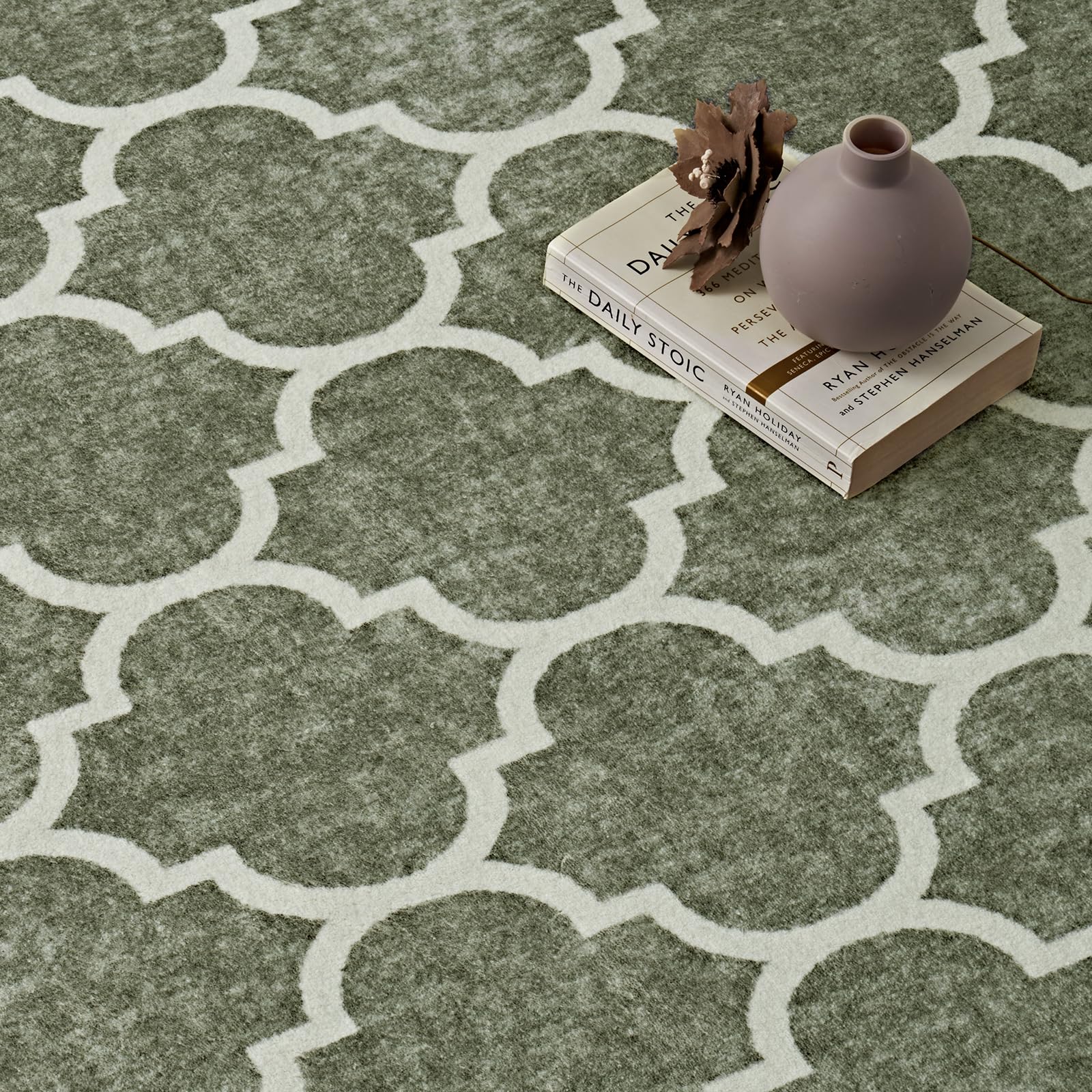 Tapis Bohème Fausse Laine EVERGRACE - 1,5 X 2,1 M - Gris Acier - Lavable, Poils Courts