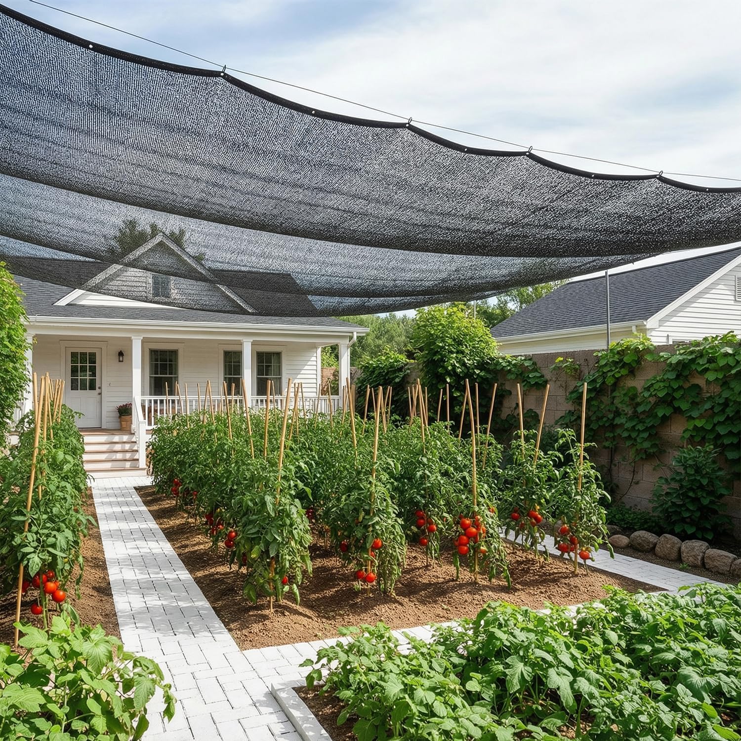 SUNNY GUARD 35-45% Sun Shade Cloth, 20 x 48 FT Black HDPE Mesh – Breathable Garden Shade Cover for Plants, Vegetables, Greenhouse, Patio, Chicken Coop & Dog Kennel
