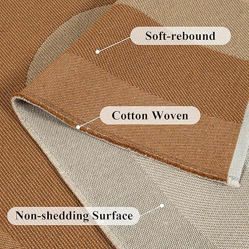 Miniatura 7 de Lahome Alfombras bohemias lavables de 5 x 7 pies, alfombra tejida con arco iris para sala de juegos, dormitorio, comedor, alfombra reversible de