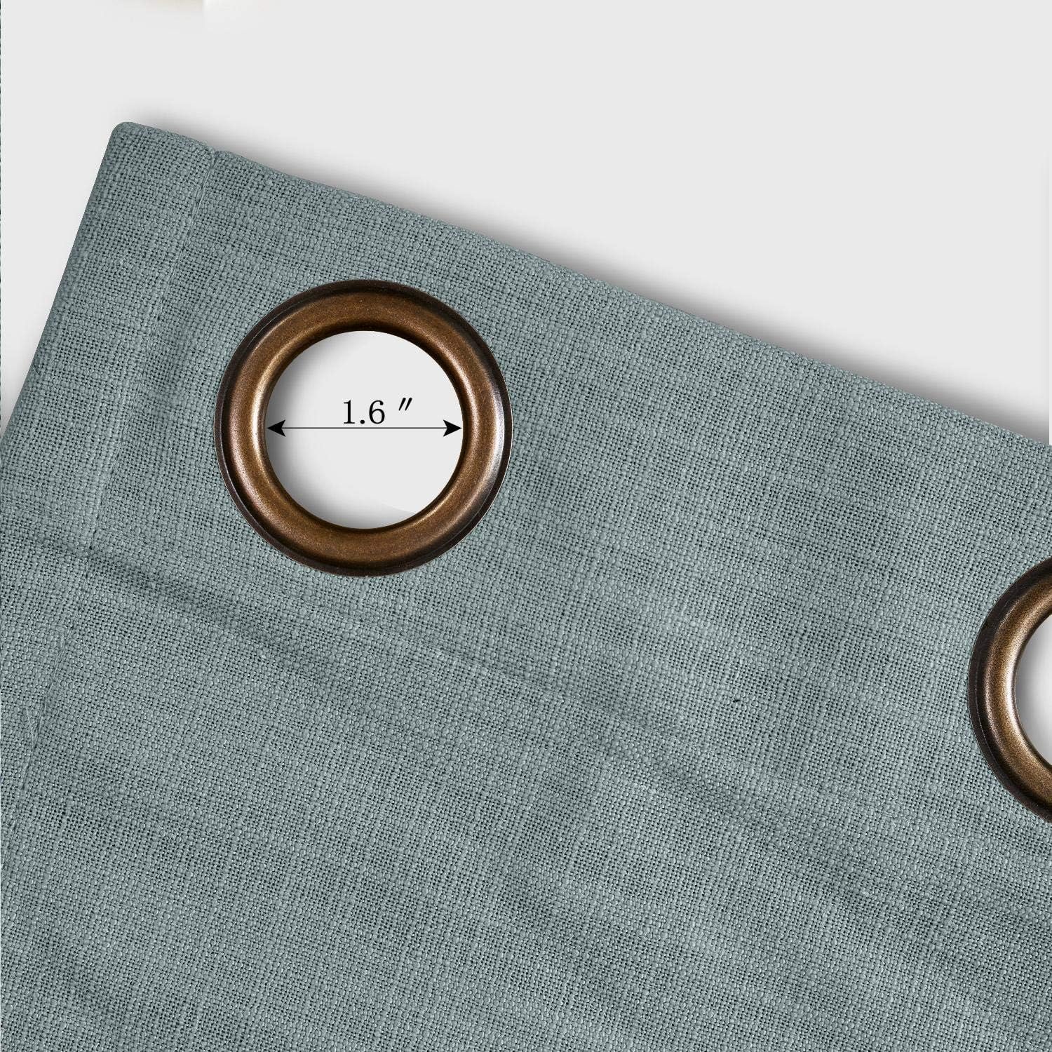 ChadMade 50W x 84L Inch Dark Grey Faux Linen Curtain Drapes with Blackout Lining, Room Darkening Antique Bronze Grommet Curtain for Sliding Glass Door Patio Door Living Room (1 Panel)