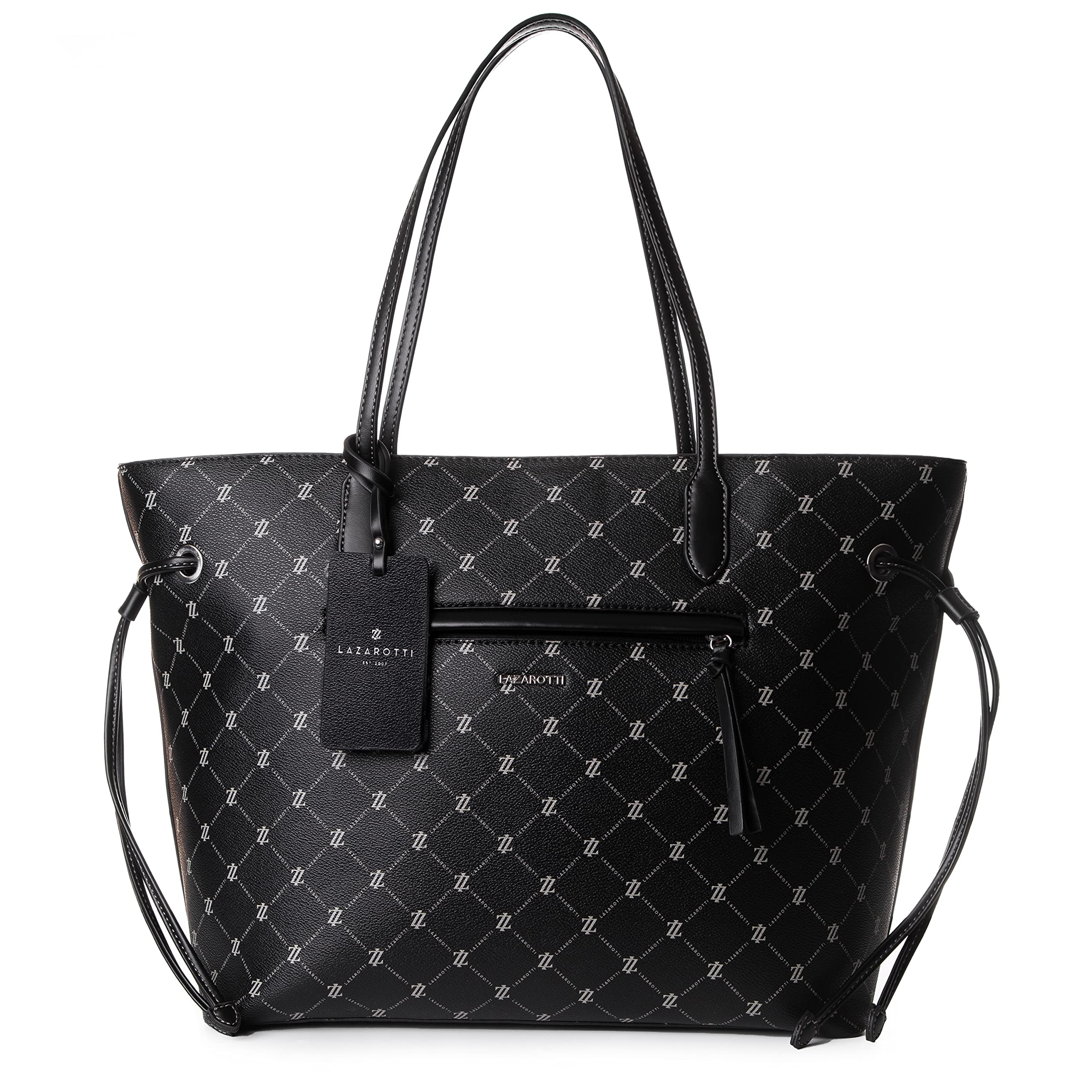 Lazarotti Palermo Shopper Tasche Damen | Tote Bag mit seitlichen Kordelzügen | XXL Schultertasche 37,5 cm