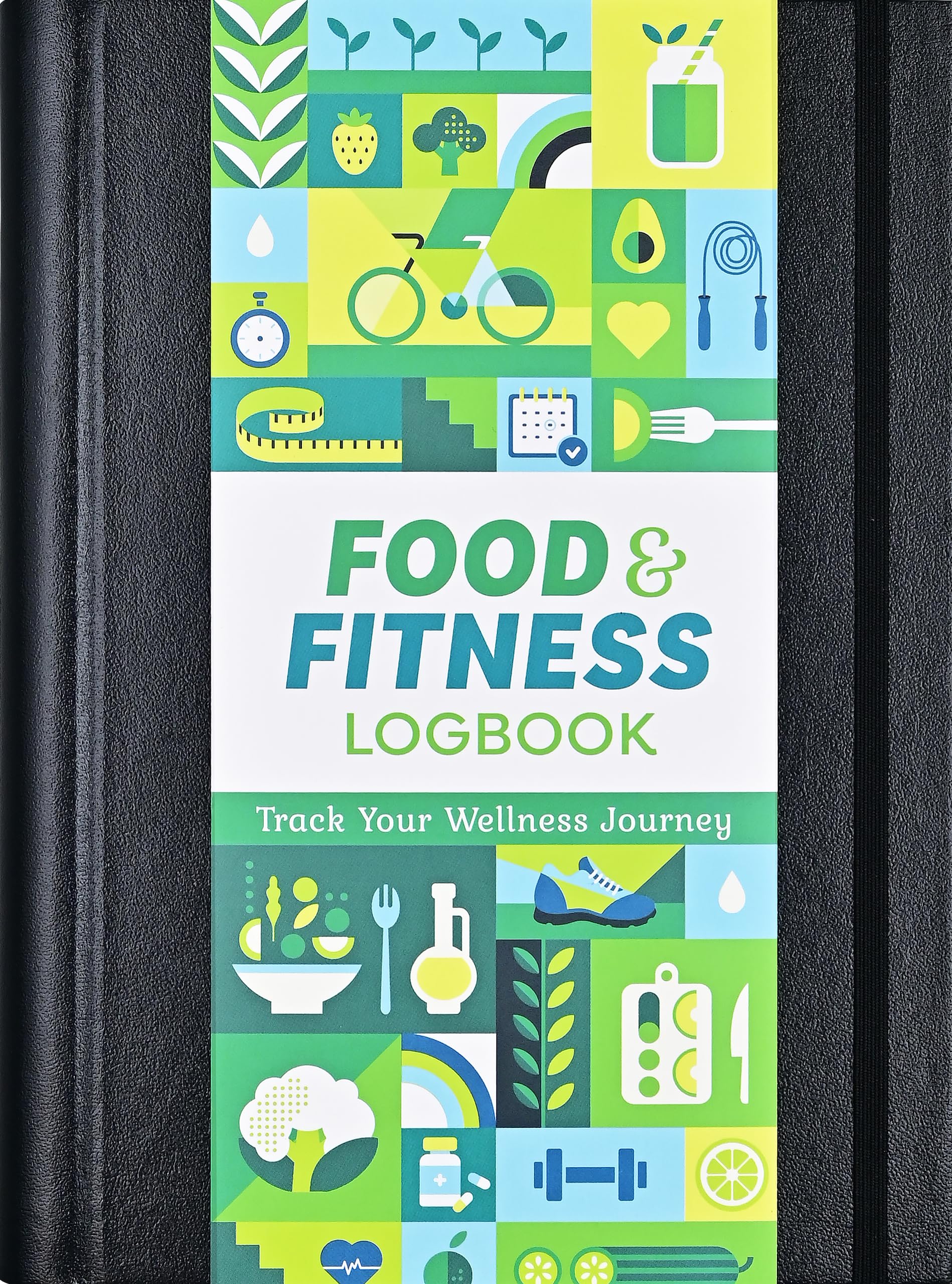 Food & Fitness Logbook and Journal (removable cover band for privacy)