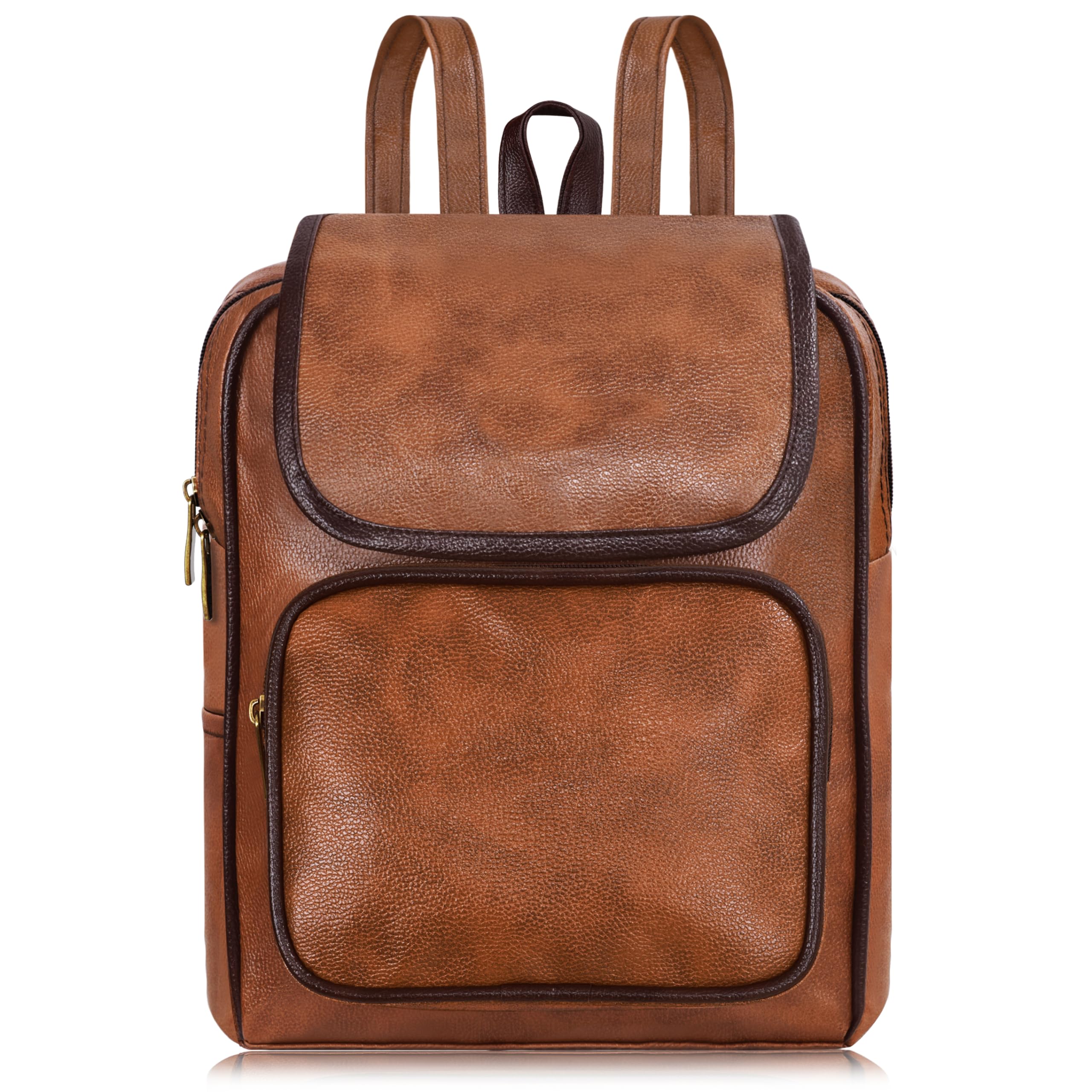 septom Women's PU Leather Backpack, Brown, Water-Repellent Finish, Compact Size, Premium Metallic Accessories, Stylish Lightweight Daily Use Backpack for Travel(BP02)-picture-40