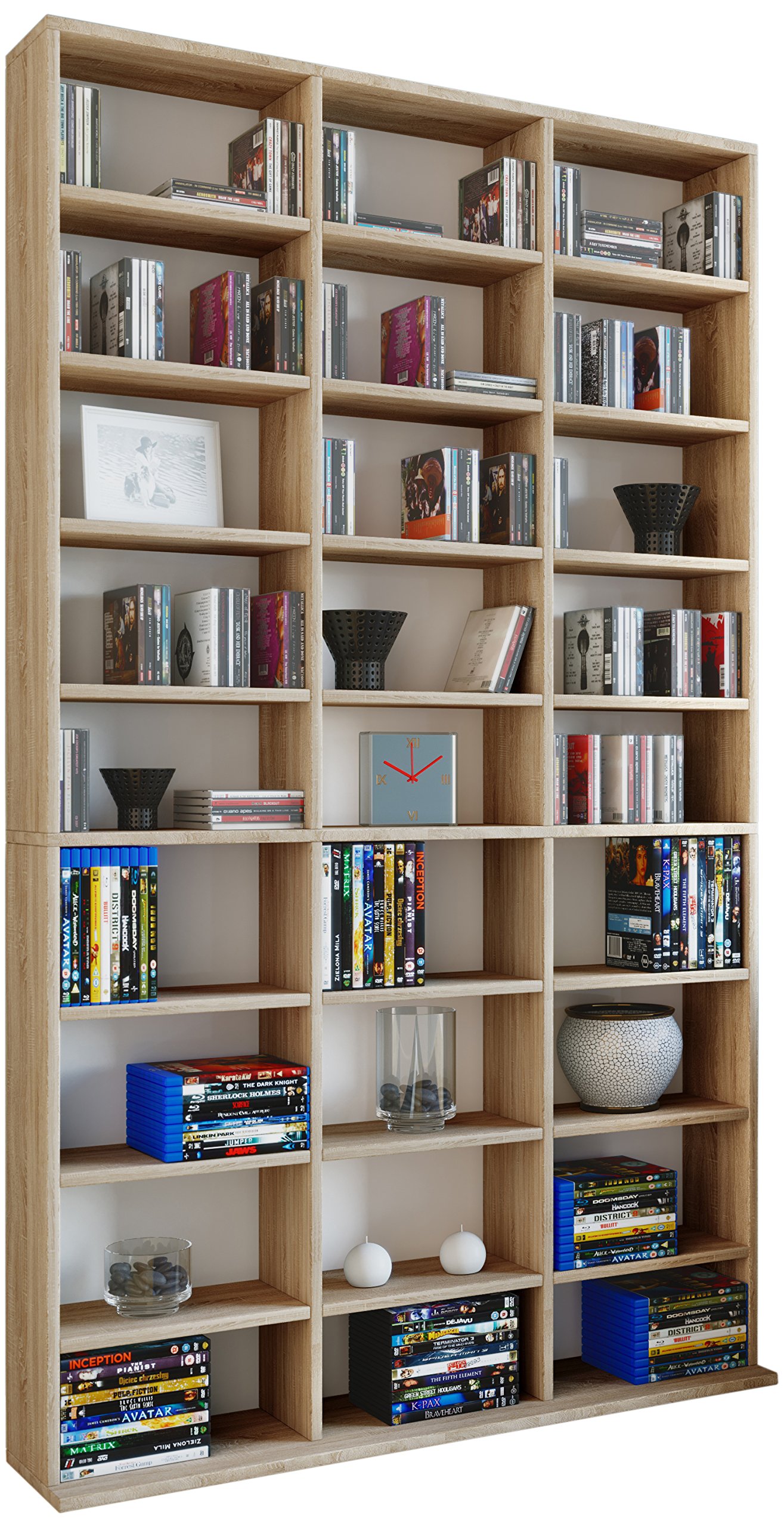 VCM Megosa Maxi sammelregal Scaffale Libreria portaoggetti, Legno, Rovere sonoma, 182,8 x 102 x 23 cm