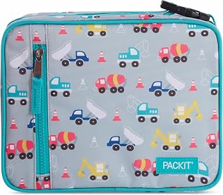 PackIt Freezable Classic Lunch Box, Construction Trucks