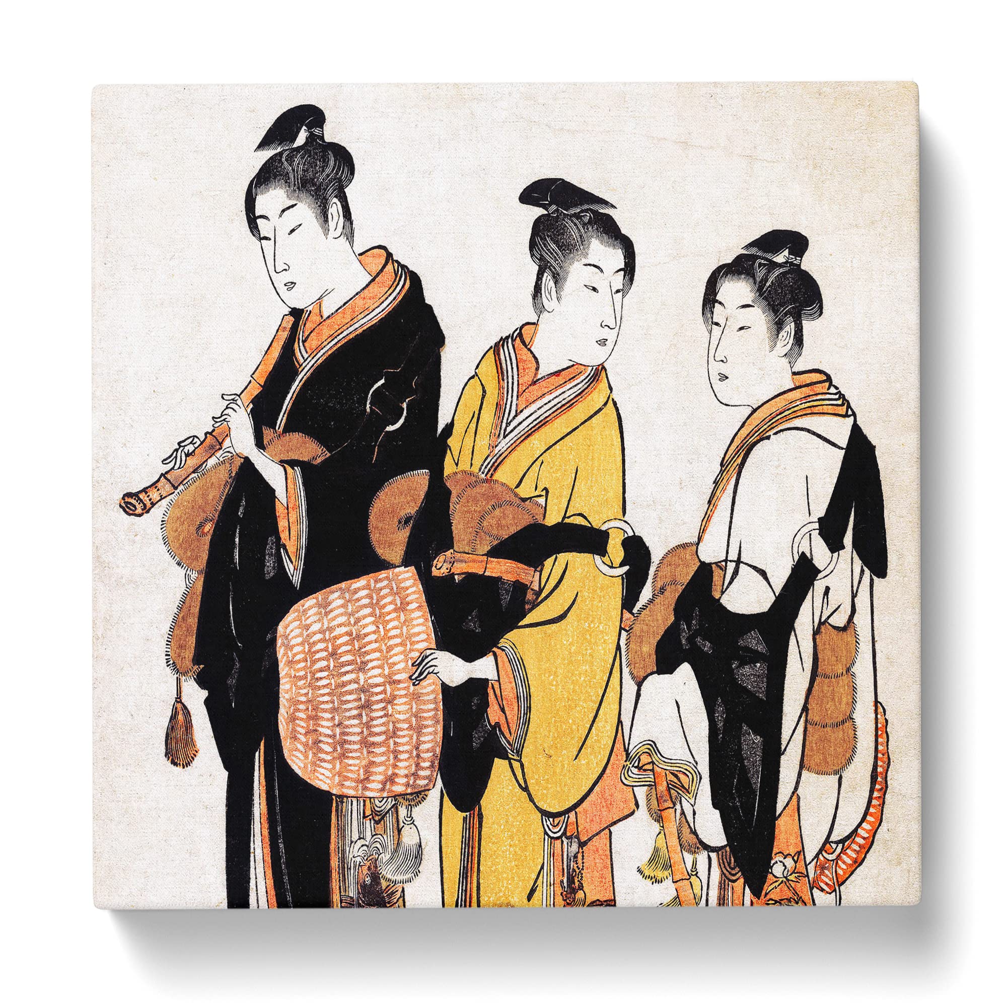 MaSQ WHTuerading as Komuso by Torii Kiyonaga Canvas Print, Mixed, 35L x 35W cm - Image 3