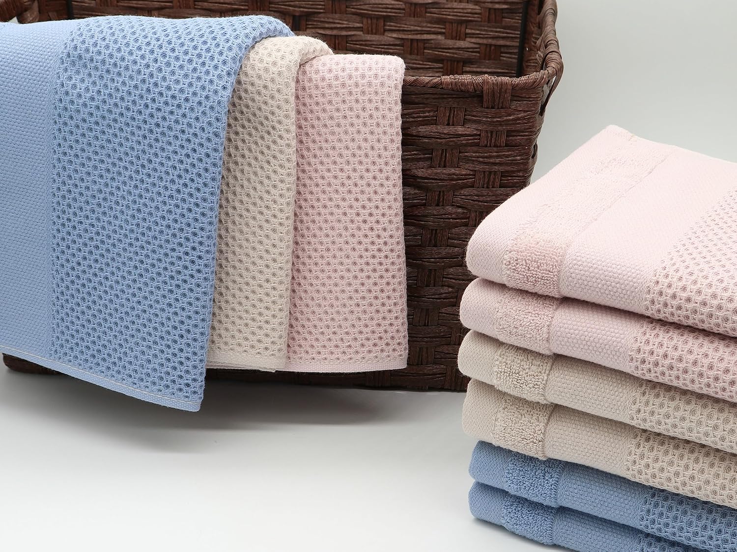 Mia'sDream Cotton Kichen Dish Cloths, Waffle Weave Dish Rags, Soft and Absorbent Dish Towels Hand Towel for Kitchen, 12inchx12inch 6 Pack (Blue) - Image 7