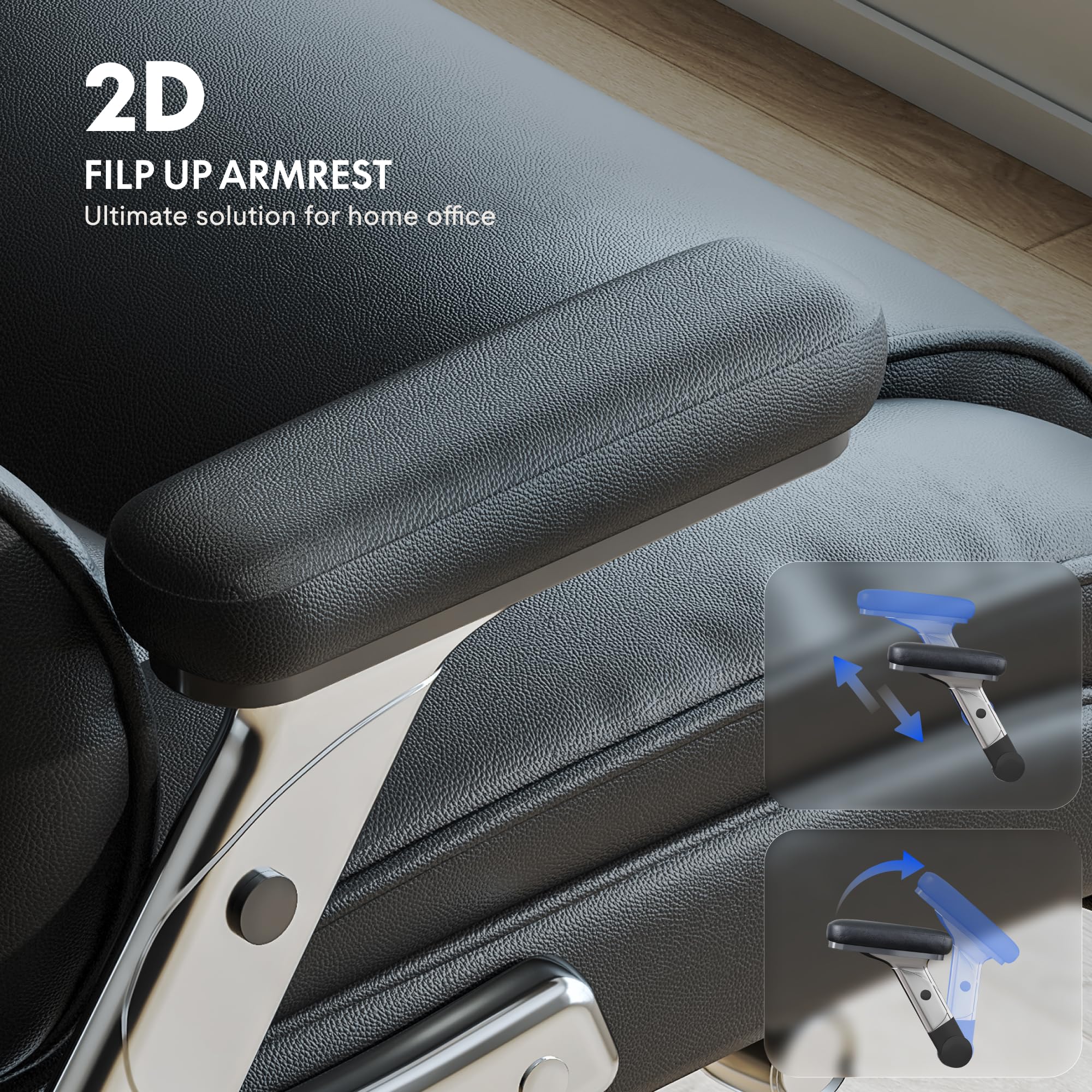 FLEXISPOT 600lbs Big and Tall Office Chair for Heavy People Heavy Duty Computer Desk Chair with Dynamic Lumbar — view 7