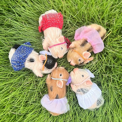 Miniatura 8 de OtardDolls Reborn Piggy Dolls, 5 pulgadas de silicona suave y realista, mini muñecas de cerdo realistas recién nacidos, lindos animales realistas,