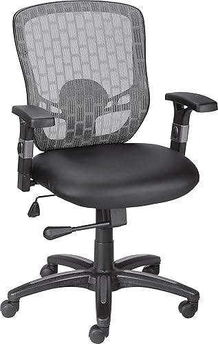 STAPLES Corvair Luxura - Silla de escritorio y computadora de piel sintética con respaldo de malla, color negro, paquete de 2 (59455-CVS)