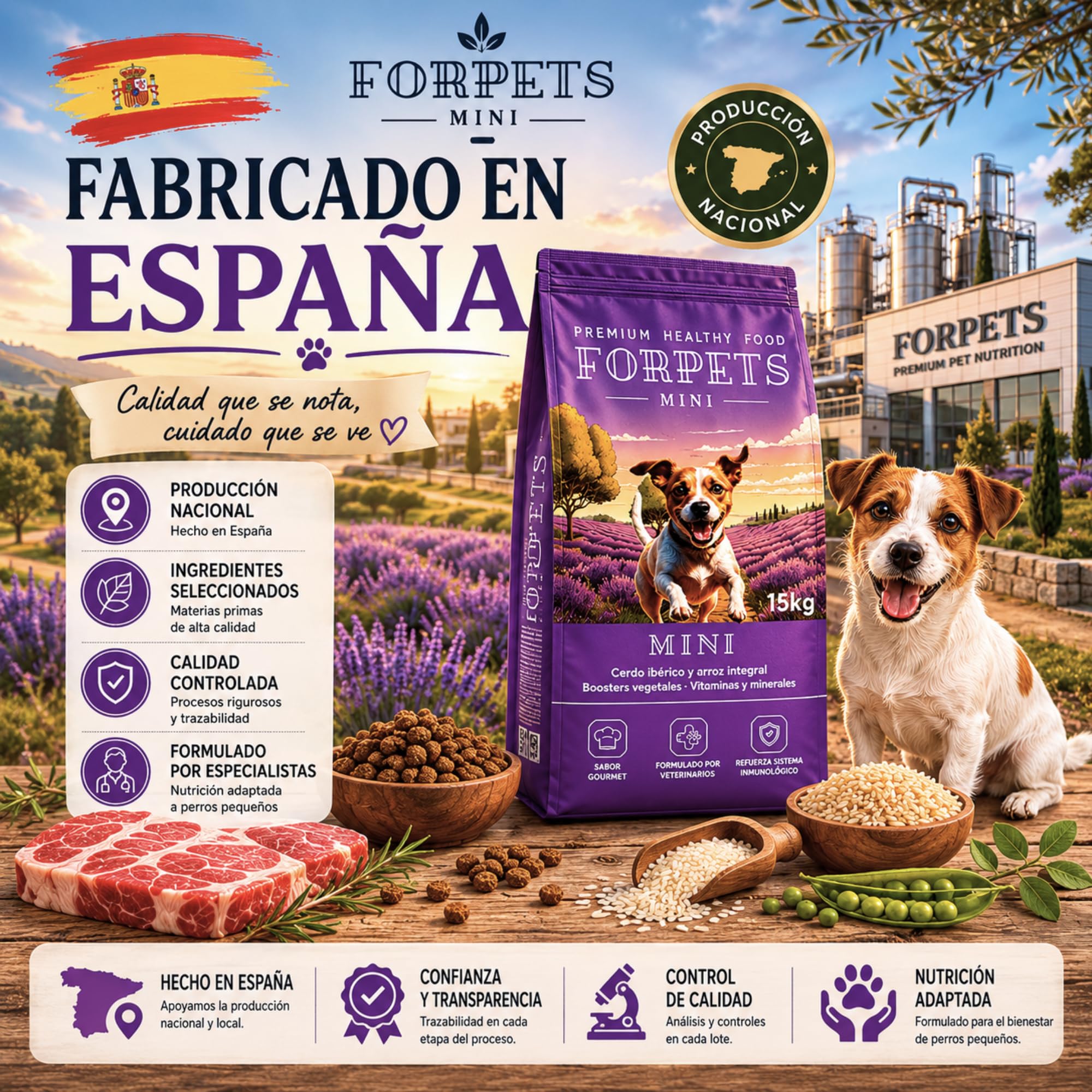 Pienso para Perros Pequeños 15 kg | Croqueta Pequeña Digestión Sensible y Estómago Delicado | Razas Pequeñas, Toy, Yorkshire y Pomerania | Cerdo Ibérico y Arroz Integral | FORPETS