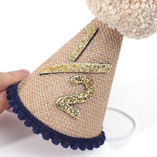 Miniatura 6 de WAOUH Sombrero de medio cumpleaños para bebé, sombrero de corona de 12 cumpleaños, accesorio para fotos de bebé para cumpleaños de 6 meses, mini