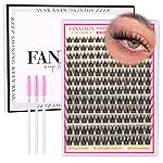 Manga Lash Clusters Kit Natural Anime Lashes Eyelash Extensions Eye Lashes Natural Looking with Lash Brush DIY Lash Extension Kit Eyelashes Natural Look Individual Lashes Kit For Beginners (No Glue)