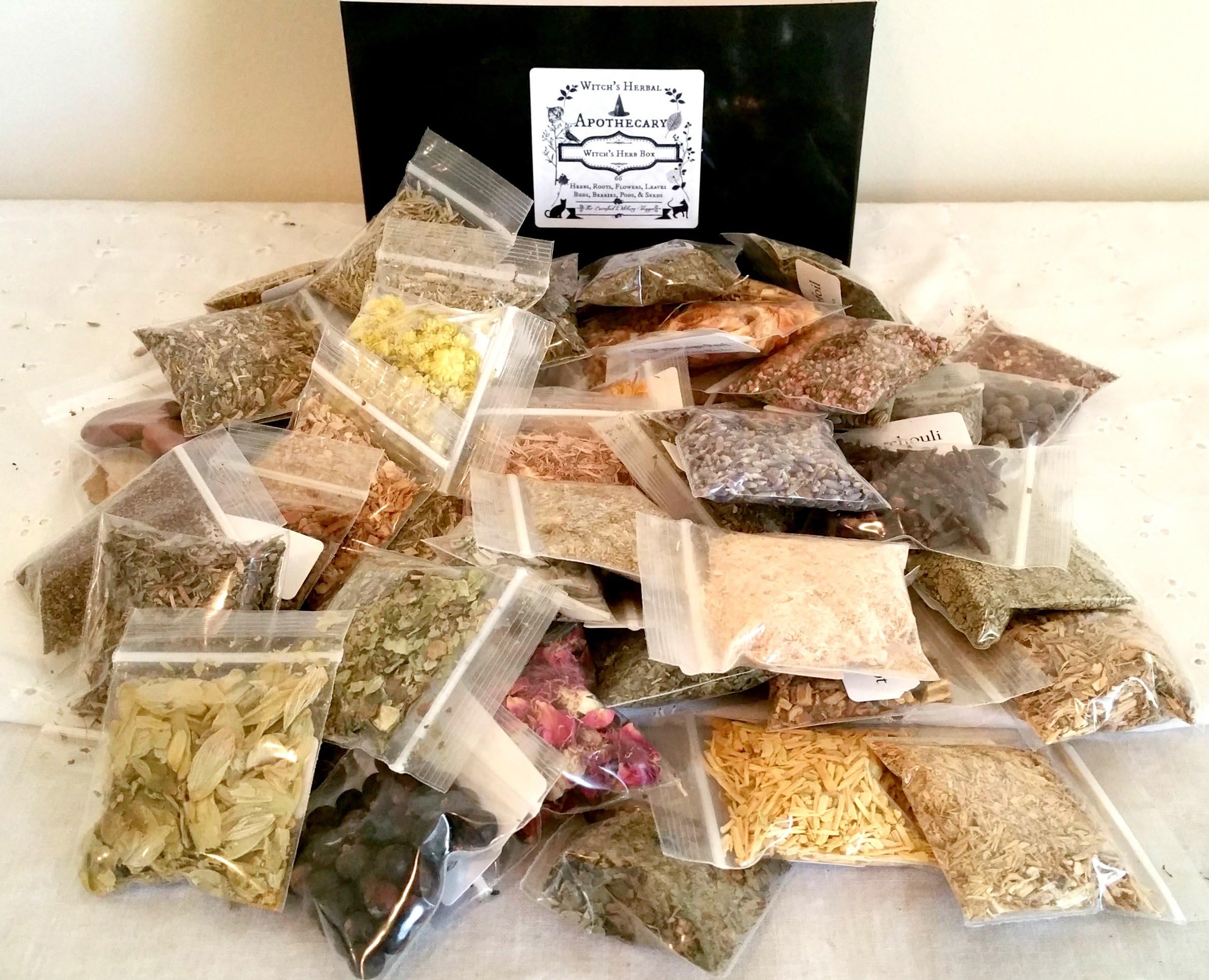 Witch's Herb Box, Apothecary Starter Kit, 66 Herbs