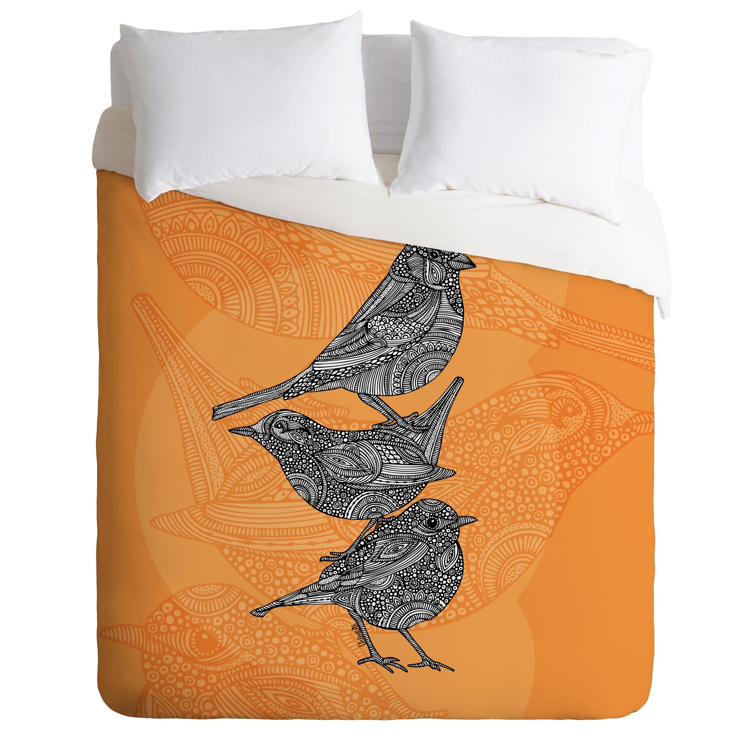 Deny Designs Valentina Ramos 3 Little Birds Duvet Cover, Queen
