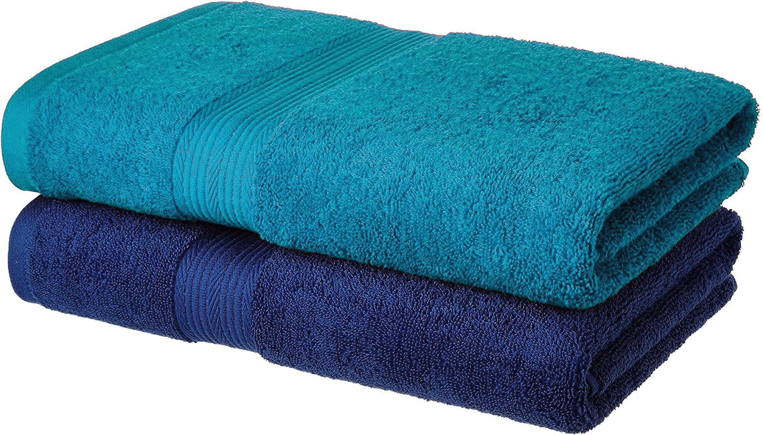 Bombay Dyeing Flora 400 GSM Cotton Bath Towel - Large, Darkblue ...