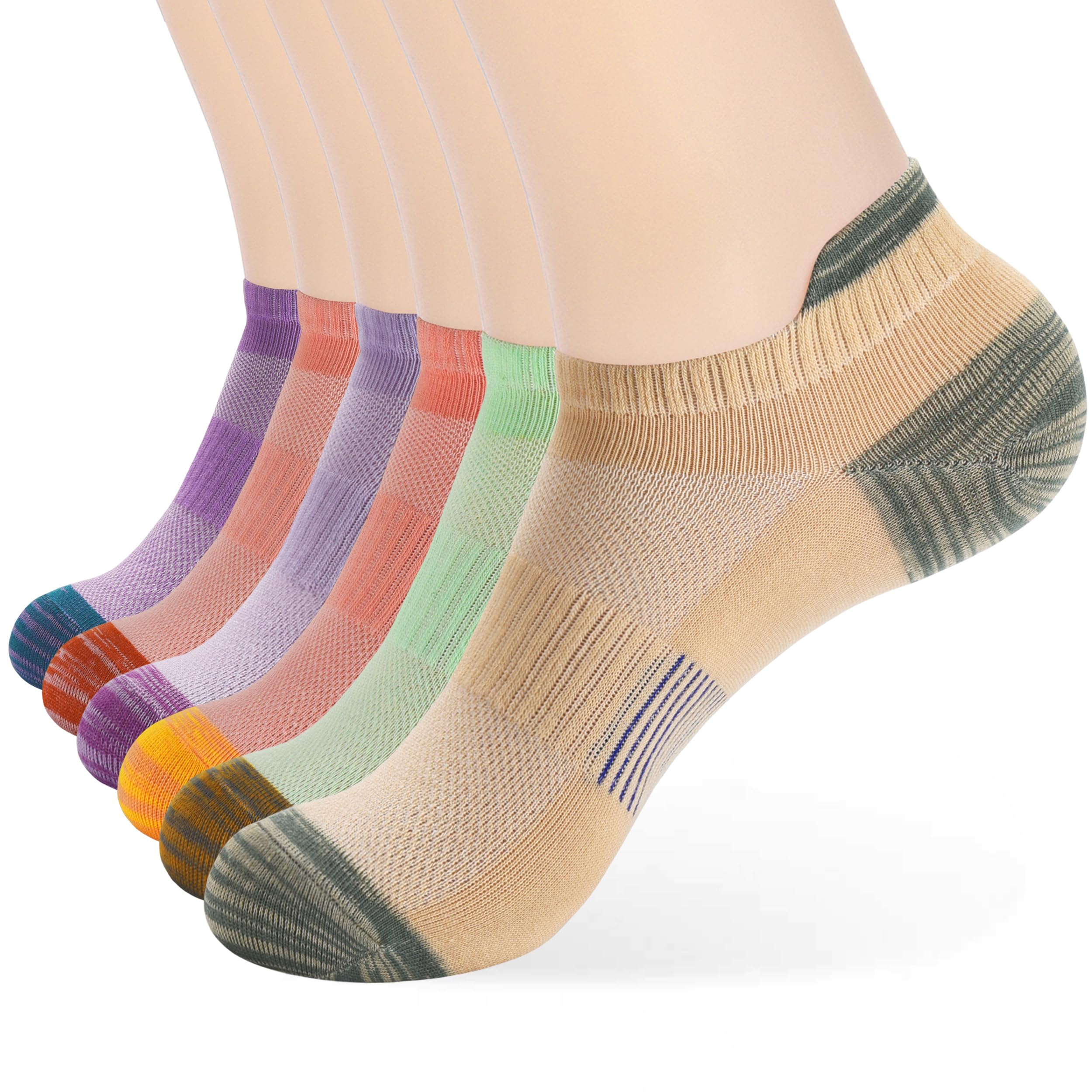 ATBITER Ankle Socks Women/Men 6-12Pairs Thin Low Cut No Show Socks With Tab
