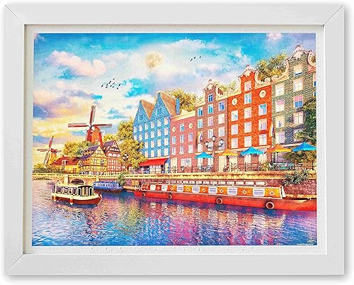 Pintoo Rompecabezas de 1200 piezas para adultos, Dominic Davison, Tarde en Ámsterdam, hermoso rompecabezas de plástico para decoración del hogar,