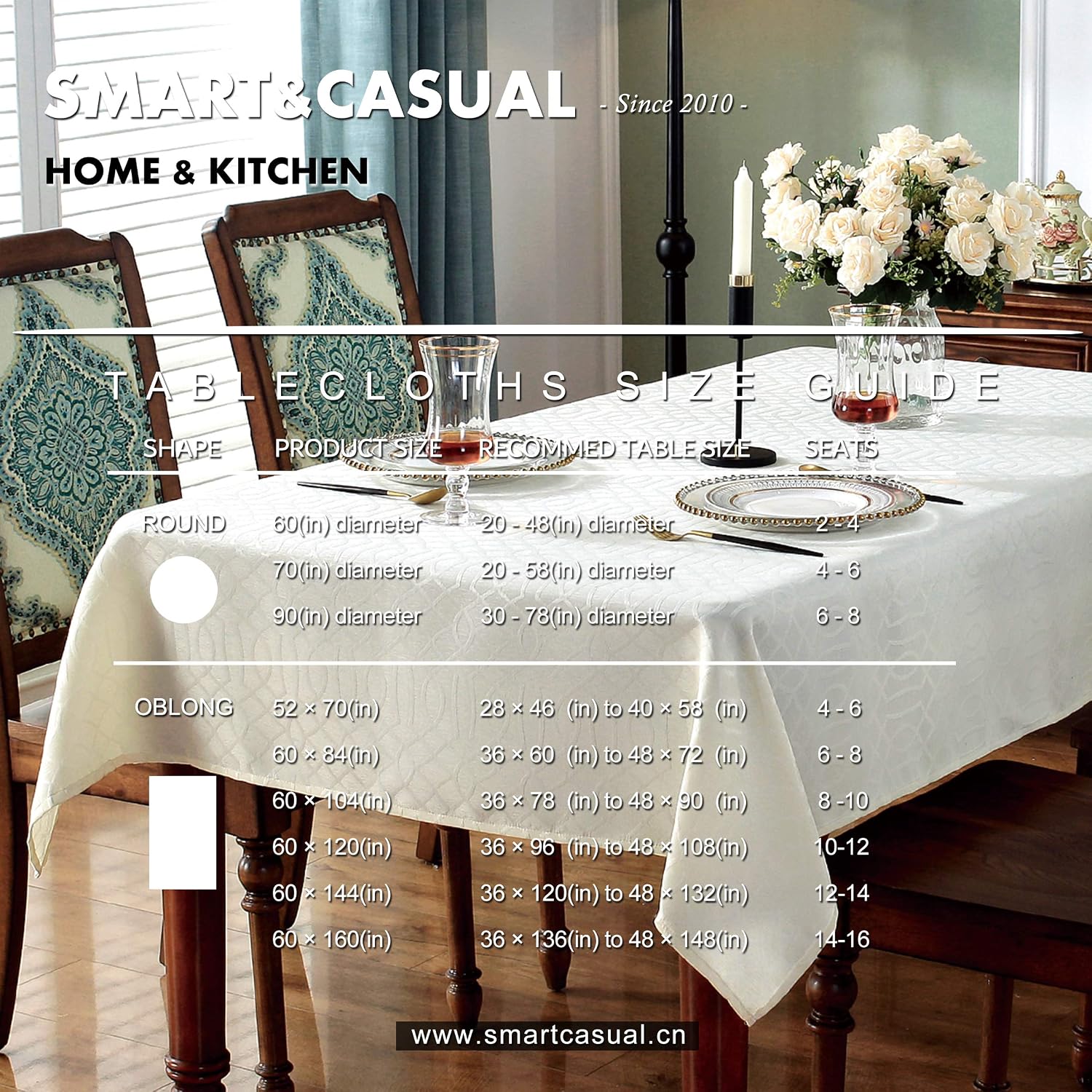 SMART&CASUAL Table Cloth Rectangle Jacquard Waved Waterproof Spillproof Wrinkle Free Washable Fall Tablecloth Decorative Cover Holiday Parties Kitchen Dining ( Ivory 52" x 70" )