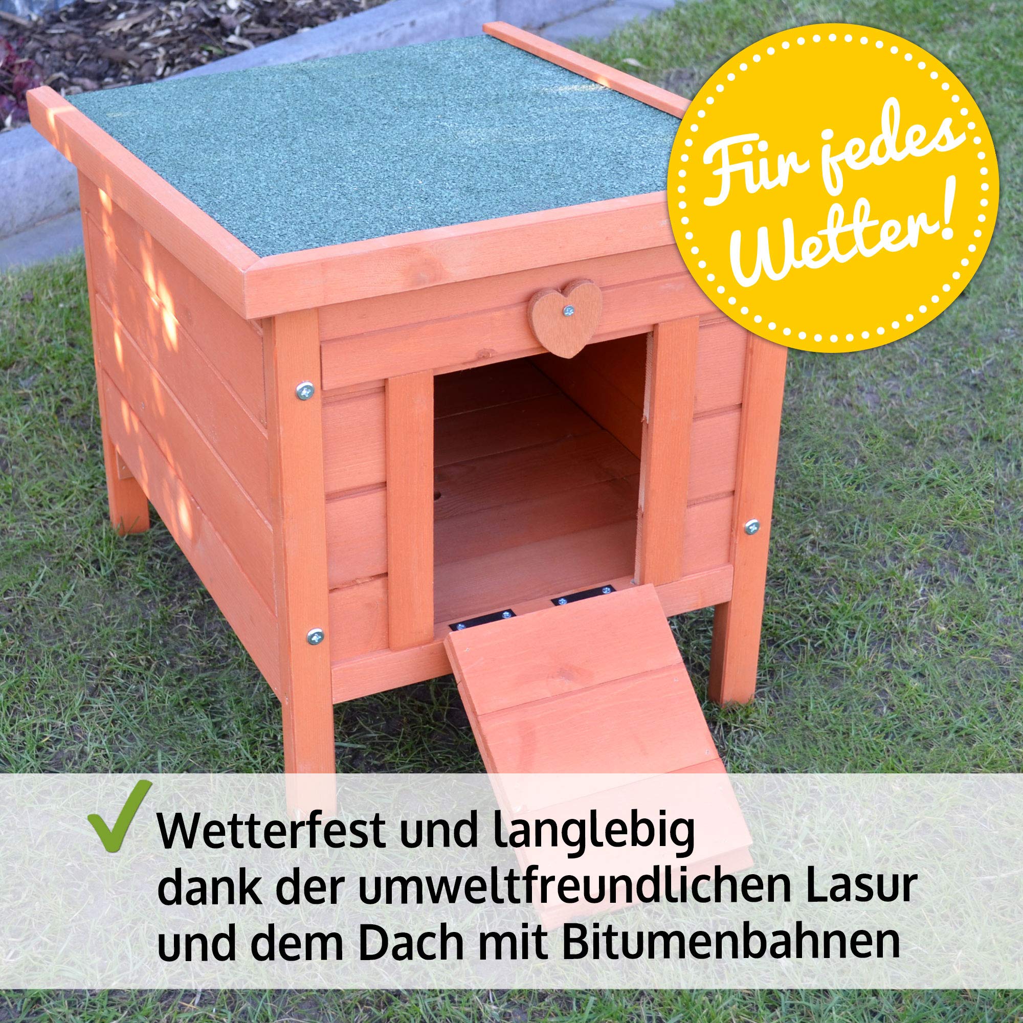zooprinz großes Kleintierhaus mit klappbarem Dach – perfekt für draußen und drinnen – Besonders einfach umgestellt – Nagerhaus aus Vollholz mit natürlicher Farbe gestrichen - Hasenhaus Kaninchen Haus