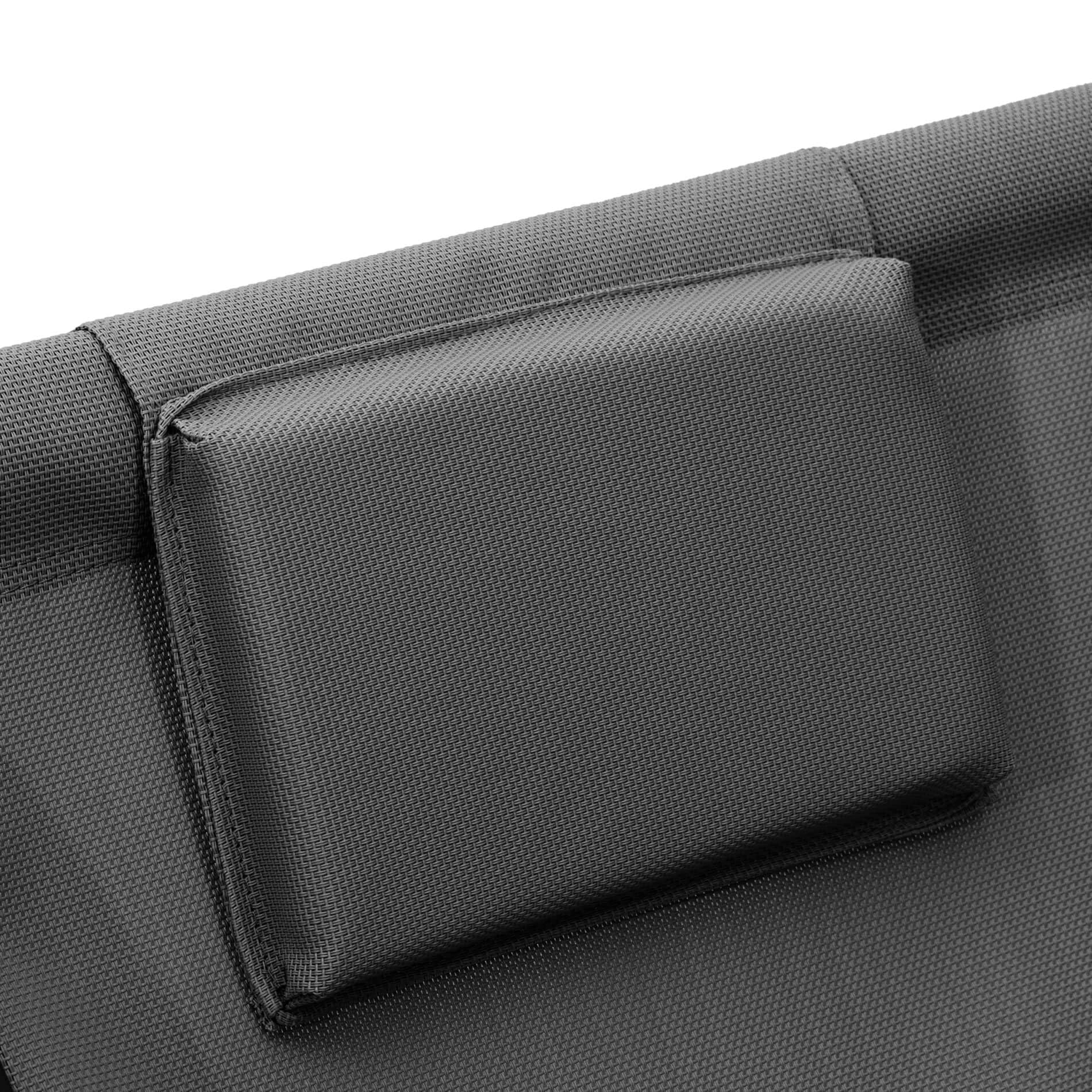 Rebecca Mobili Tumbona plegable, silla de playa, gris oscuro, aluminio y poliéster, respaldo reclinable, ahorra espacio, silla de exterior – Medidas HxLxP: 93 x 58 x 92 cm – Art. RE7147