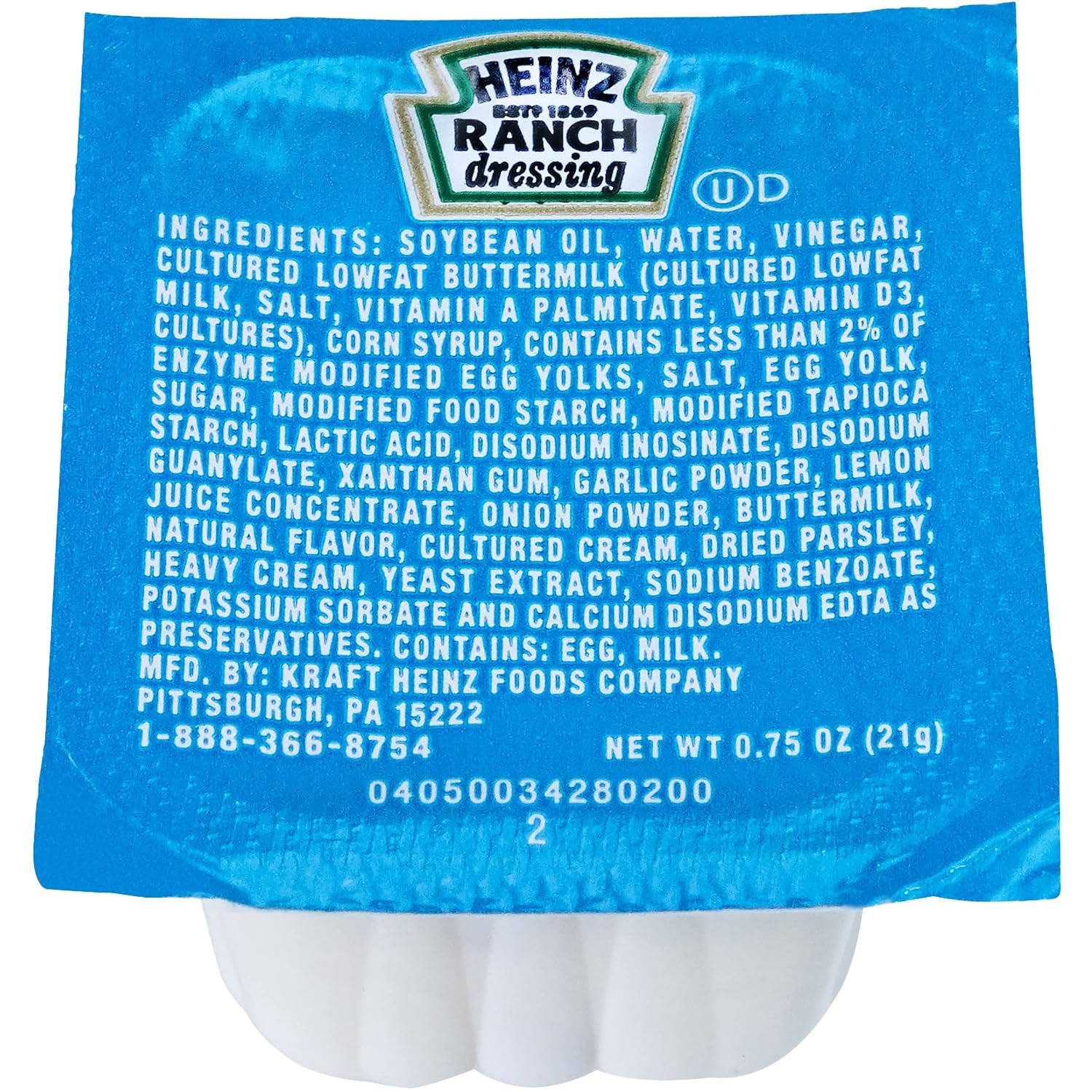 Heinz Ranch Dressing (0.75oz Packets, Pack of 100)