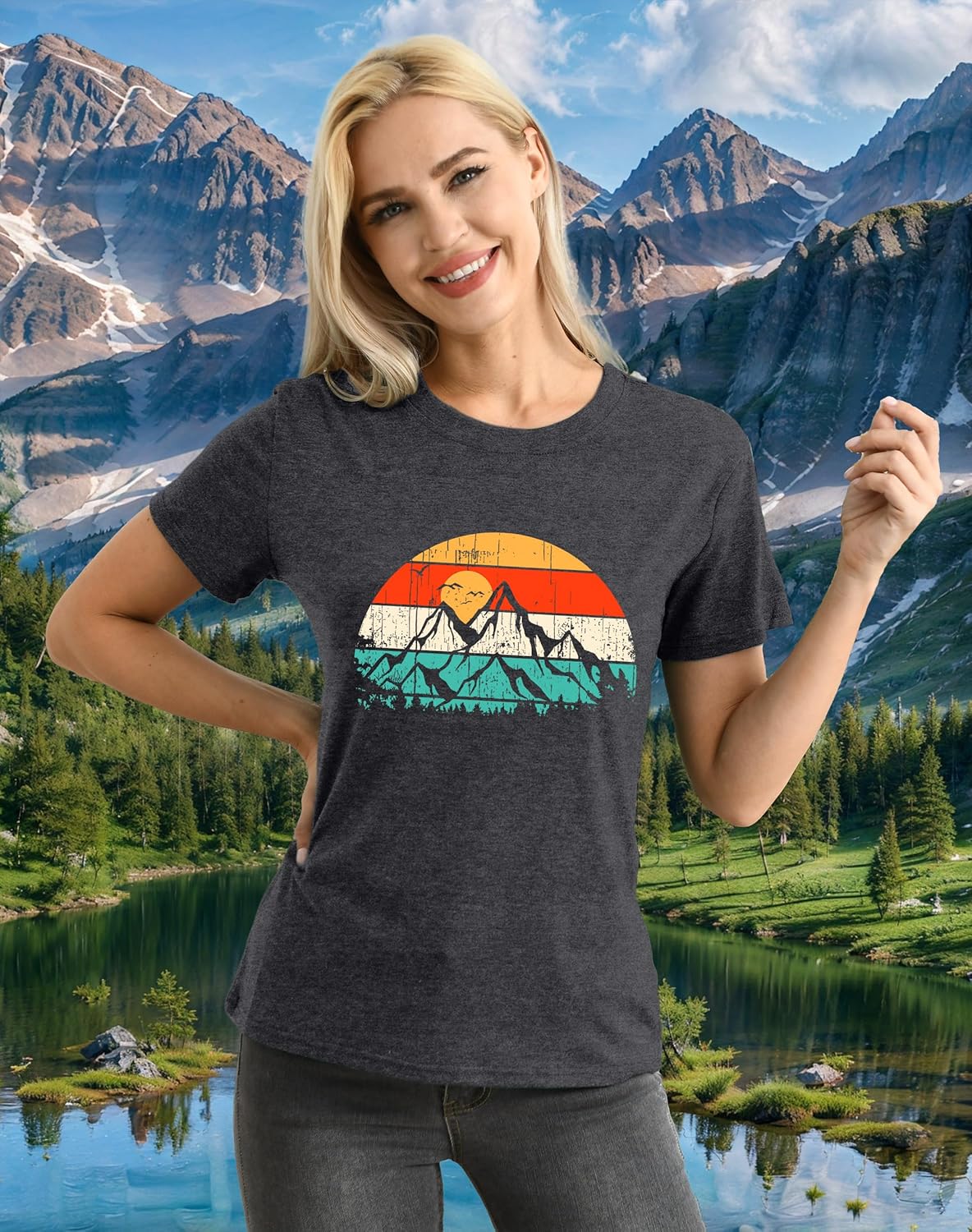 LBP Hiking Shirt for Women Nature Mountain T-Shirt Adventure Camping Tees Wild Outdoor Hike Tops - Image 3