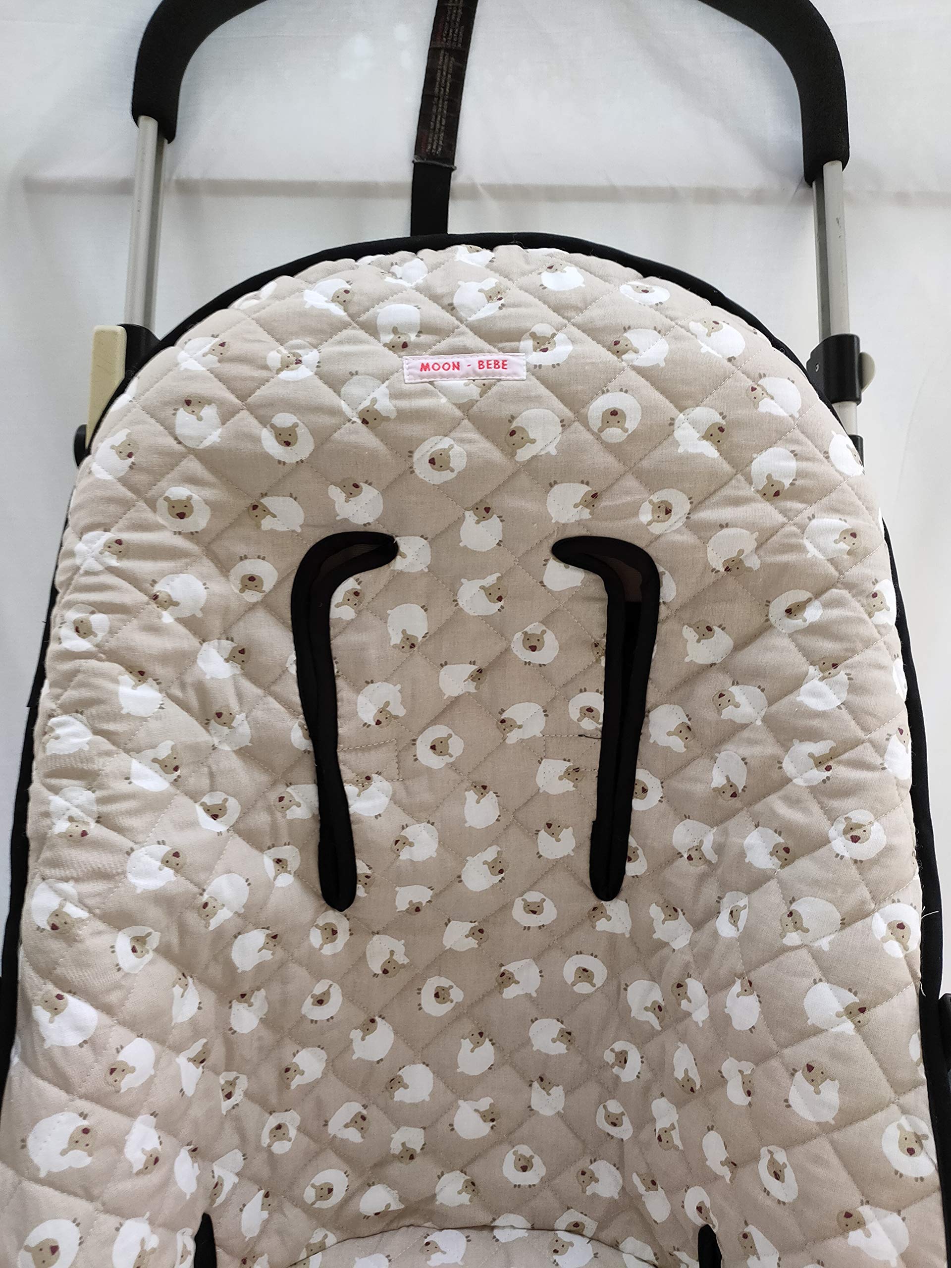 moon-bebe Quilted Case for Bugaboo Cameleon 2 Y 3 Chair Mat (BIEG), Beige - Image 4