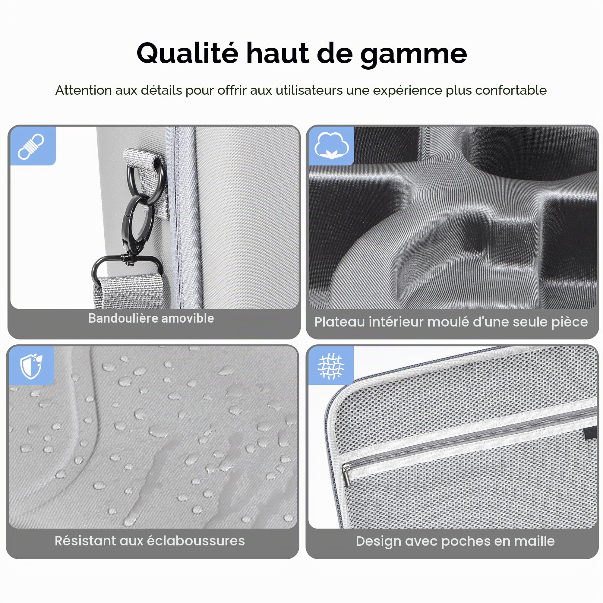 STARTRC Sac de transport portable en polyuréthane pour Neo 2 et lunettes N3, pour DJI Neo 2 Motion Fly More Combo pour RC Motion 3, lunettes N3, station de charge [sac uniquement], gris, Confortable