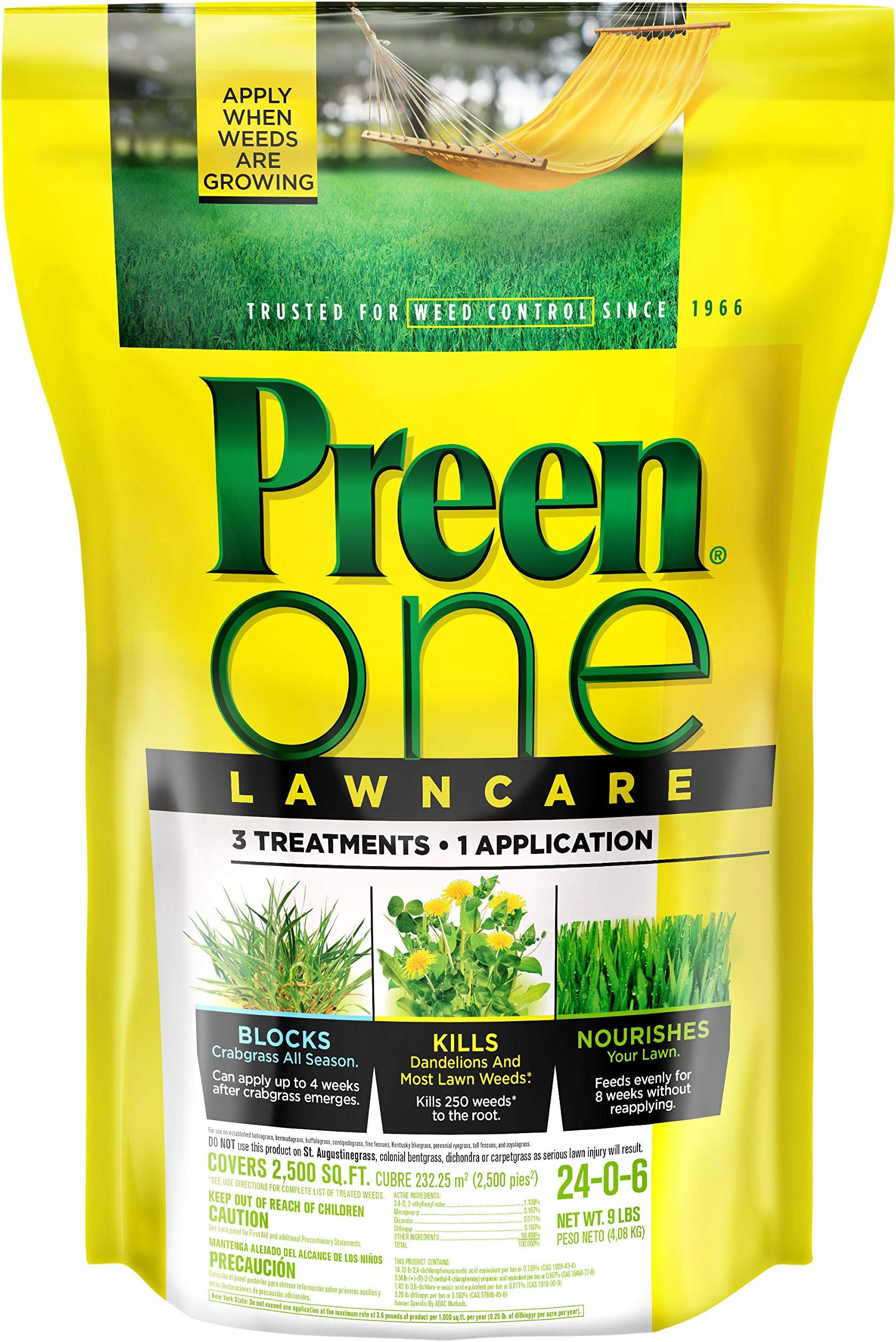 PreenOne Lawncare - 9 lb. Bag - Covers 2,500 sq. ft.
