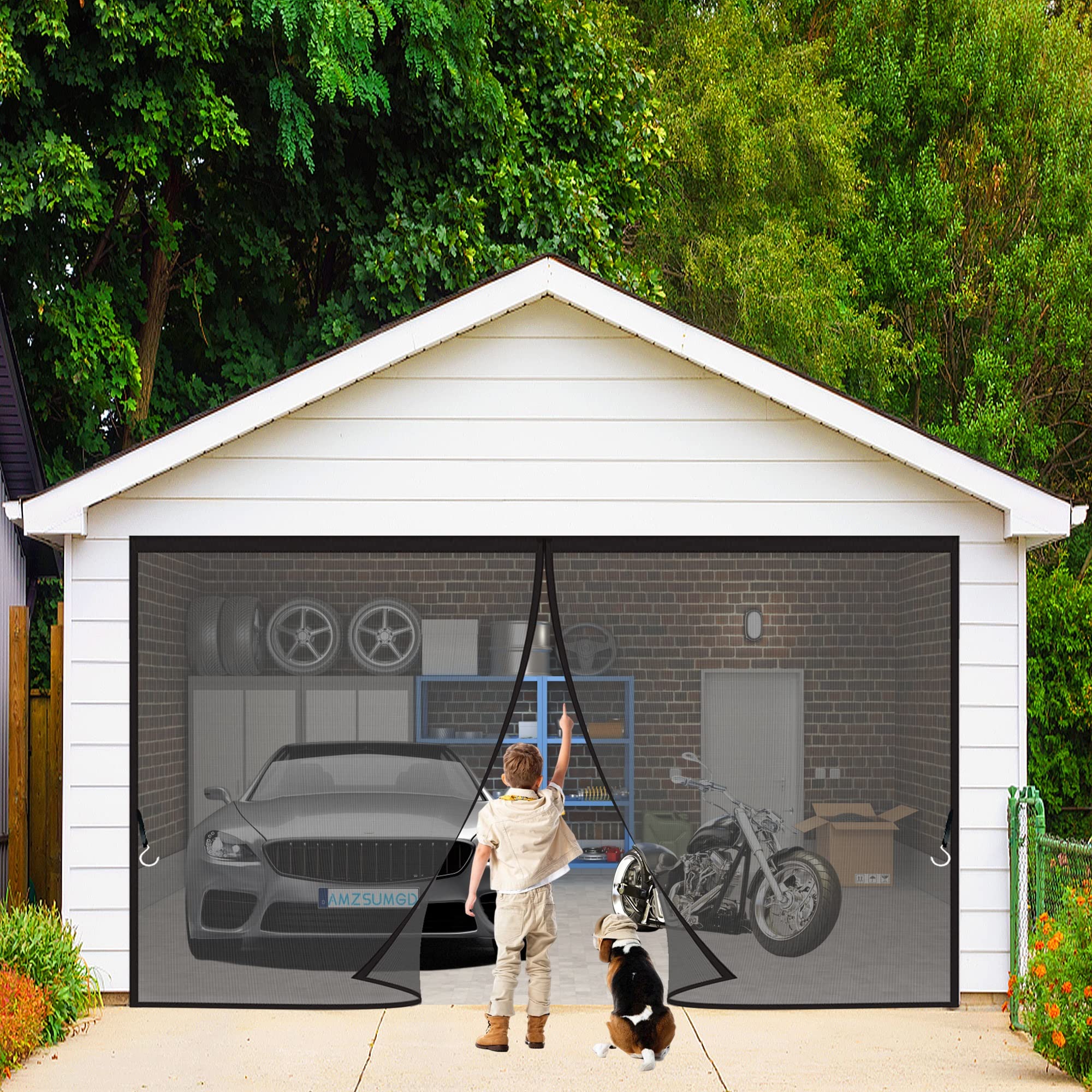 Amzsumgd Black Magnetic Window Screen, 260 X 200 Cm Magnetic Fly Screen For Window Mesh, Mosquito Insects Window Screen, Window Fly Screen Net With Self-Adhesive Tape