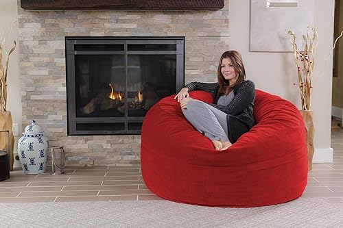Miniatura 39 de Silla Chill Sack Bean Bag: muebles de espuma de memoria gigante y una tumbona grande. Gran sofá con gran cubierta de gamuza suave resistente al