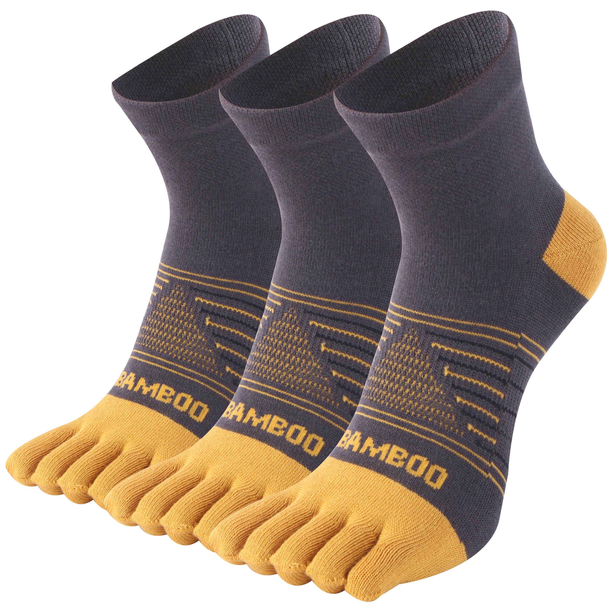 Toe Socks for Men and Women, Viscose Five Finger Ankle Socks, Athletic Running Socks 3 Pairs-image-38