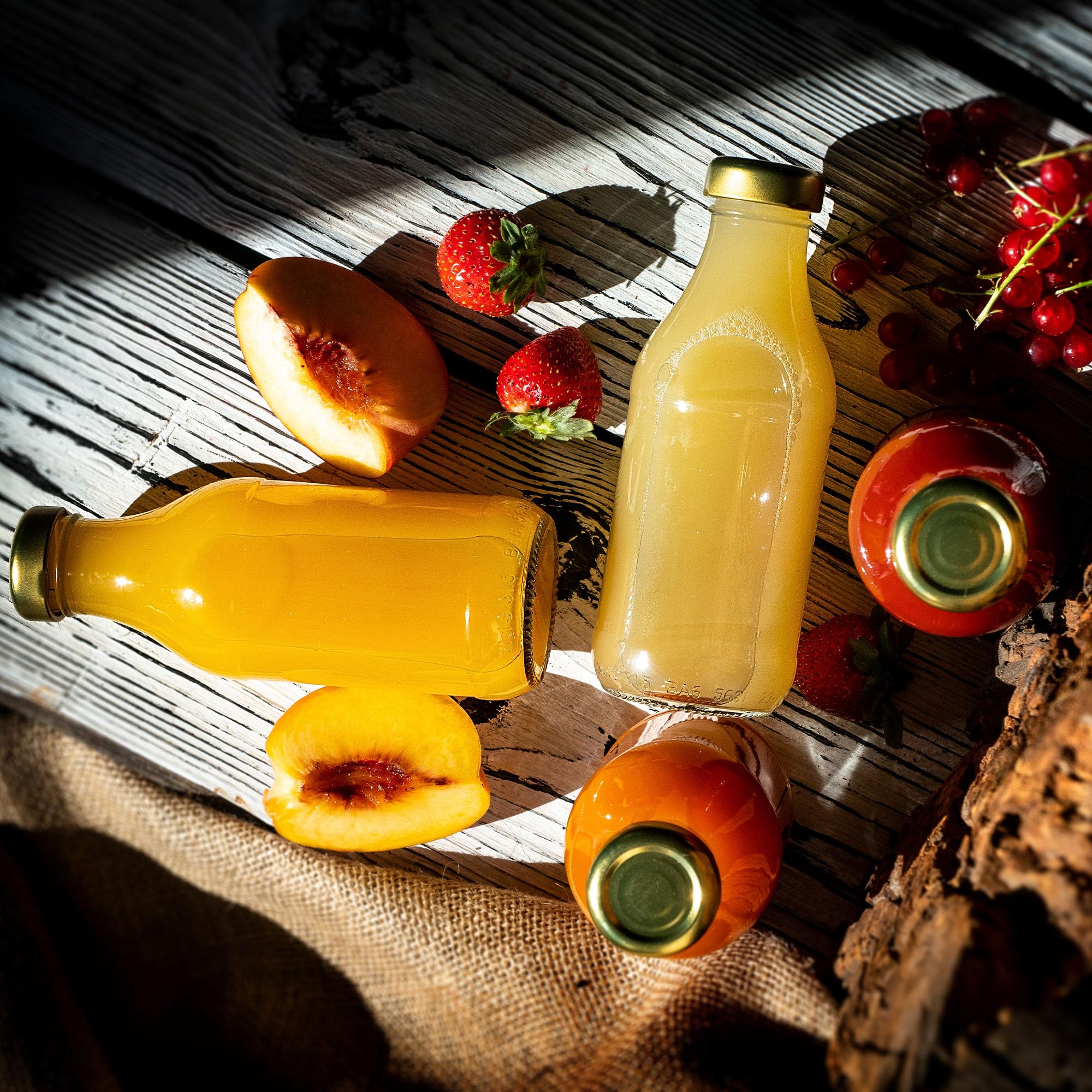 KADAX Botellas de cristal vacías de 0,33 l con tapón de rosca, juego de 8/16/24 unidades, botellas pequeñas para llenar leche, zumo y batidos (24 unidades)