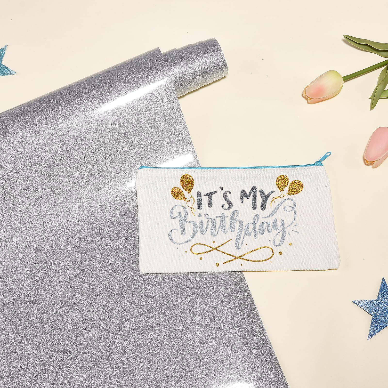 Rotolo Di Vinile Glitterato A Trasferimento Termico, 30,5 Cm X